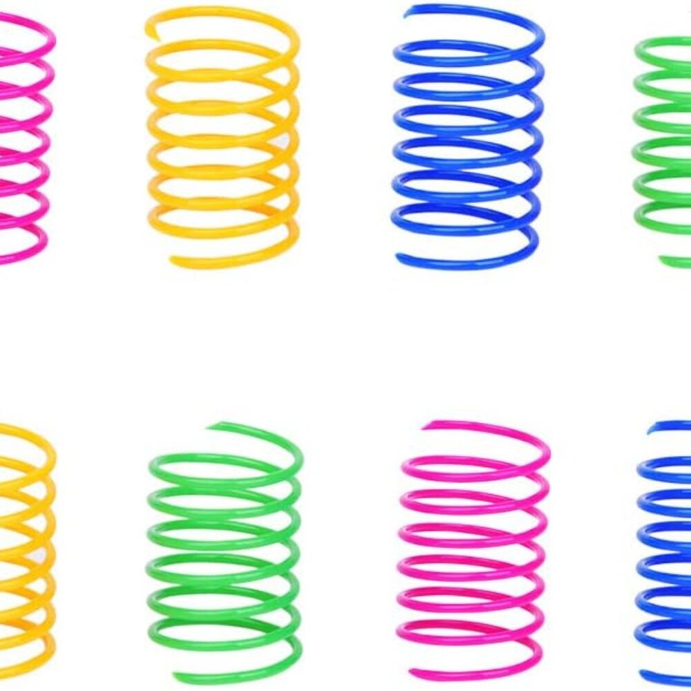 Cat Spring Toy 60 Pack, Cat Kittens Toys Plastic Coil Spiral Springs for Swattin